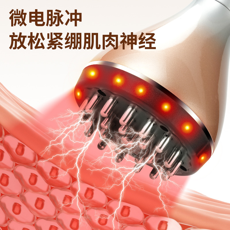 New Microcurrent Meridian Brush Electric Hot Scraping Abdomen Massage Vibration Meridian Dredging Device Home Full Body