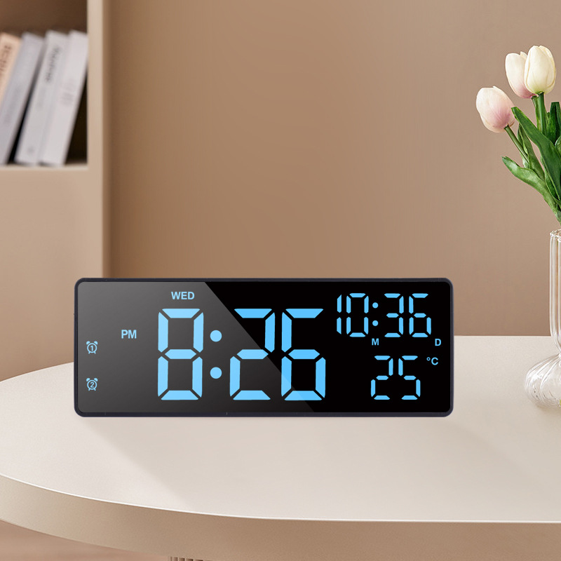 LED Touch Clock Digital Temperature Date Electronic Clock Multifunctional Timer Battery Alarm Clock Perpetual Calendar