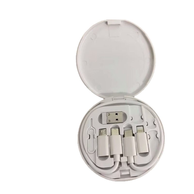 Portable multi-functional data storage box data cable 60W fast charging Apple Android USB 5-in-1