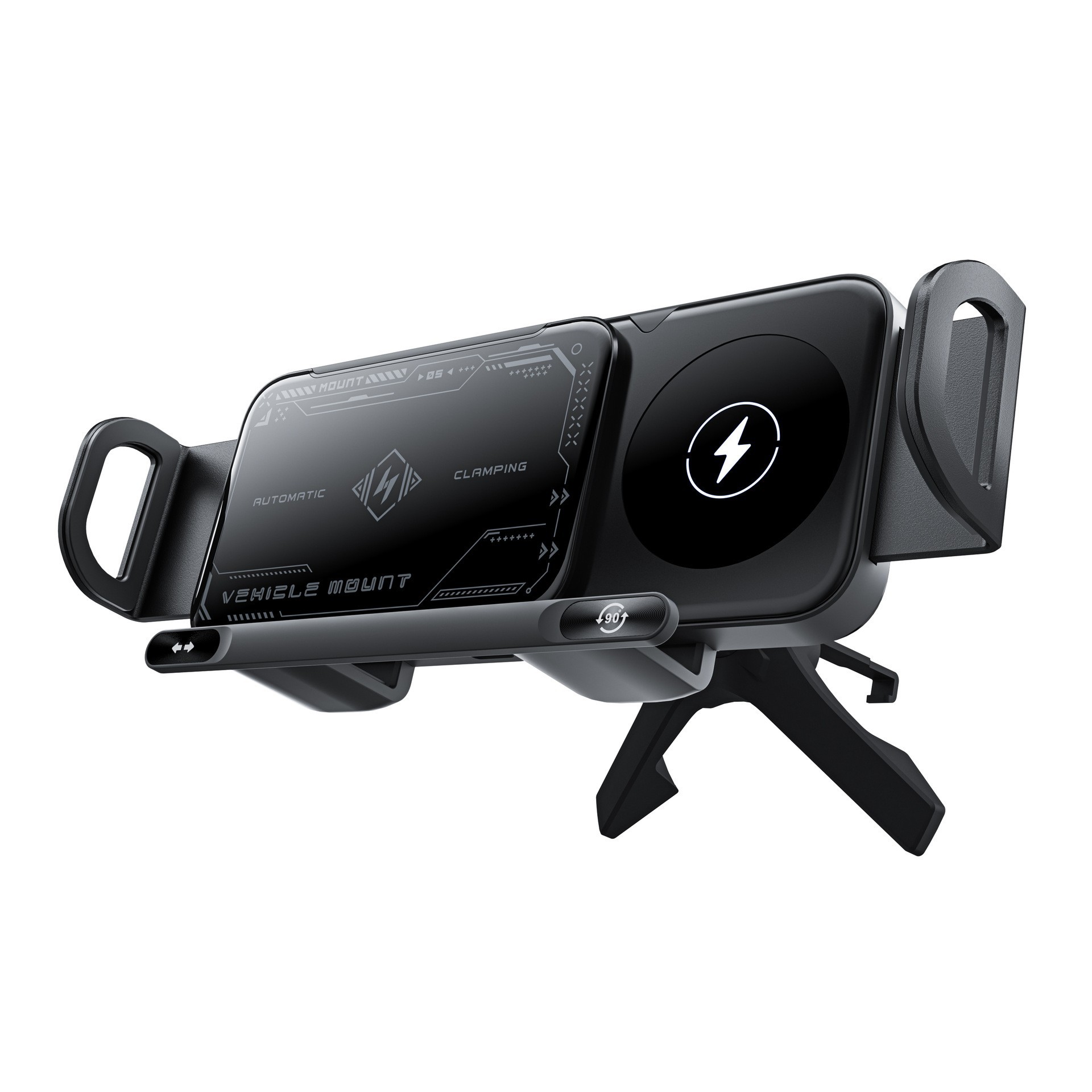 KC Car Navigation Bicycle Car Phone Holder Wireless Fast Charging Smart Telescopic Rotating Holder