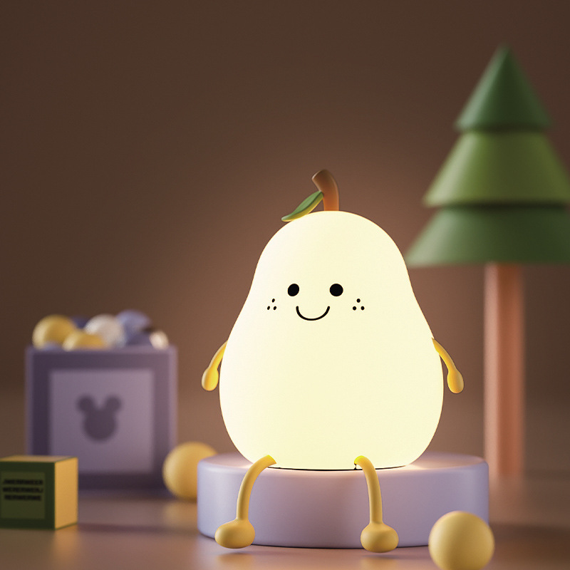 Never separate duck pear night light bedroom sleep bedside silicone gift inseparable pat pat lamp cute