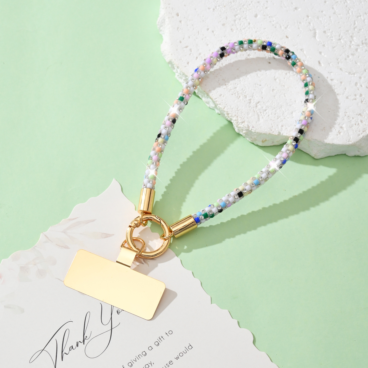 Phone chain rhinestone full rhinestone gold hardware lanyard wrist phone pendant women phone lanyard hanging chain