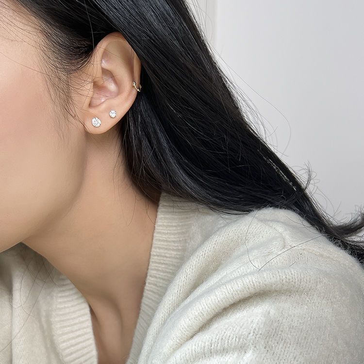 Ear studs women ear piercing simple small ear bone earrings ear accessories sleep no need to remove