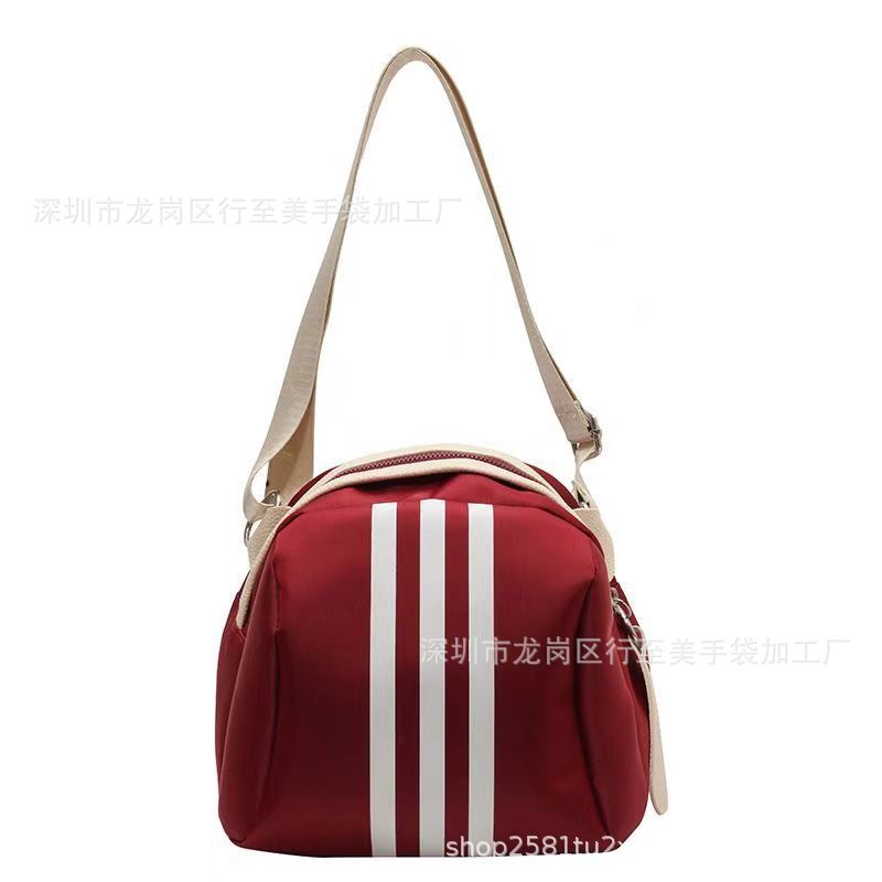 Support customization trendy small bag women new four seasons nylon wide strap crossbody bag bucket backpack