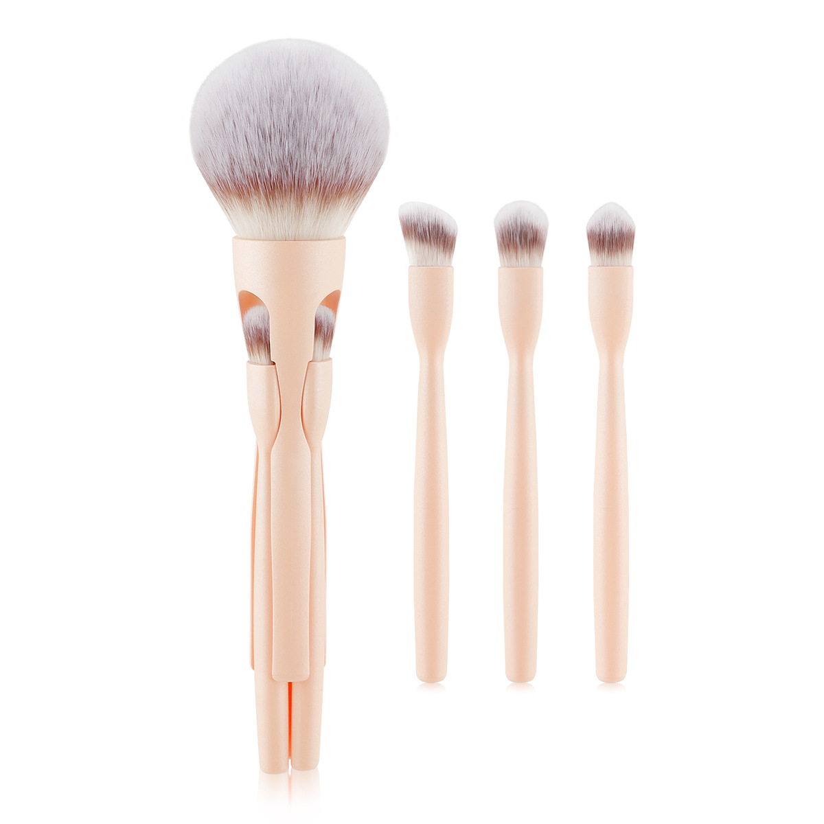 4-in-1 Magnetic Makeup Brush with Bag Loose Powder Brush Eye Brush Multifunctional Travel Makeup Brush Ready