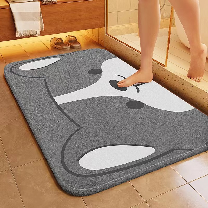 Soft diatom mud bathroom quick-drying floor mat, non-slip, fast-drying toilet door mat, home carpet