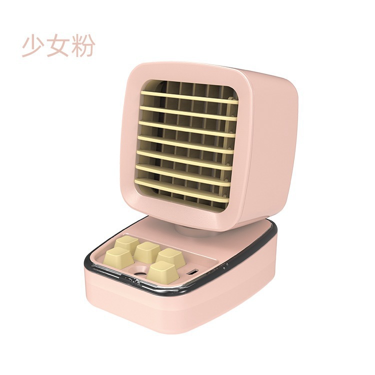 New spray mist fan, cute computer-shaped cooling summer USB rechargeable mini desktop fan