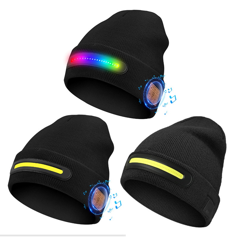 Private mold new LED lighting outdoor fitness Bluetooth music holiday light-up hat