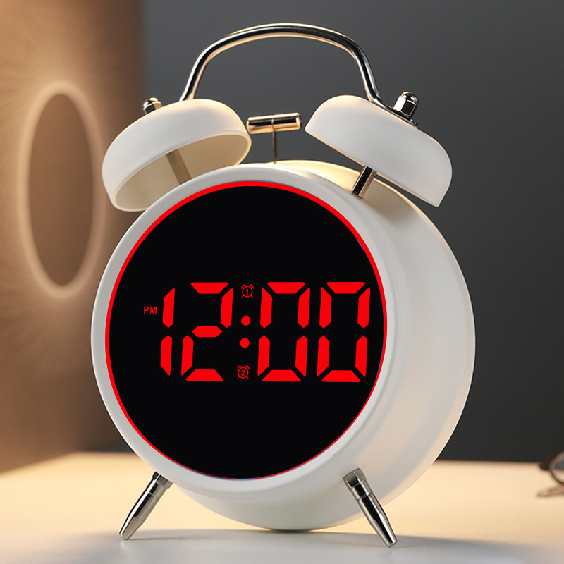Student special alarm clock super loud volume metal ringing wake-up difficulty multifunctional electronic alarm clock