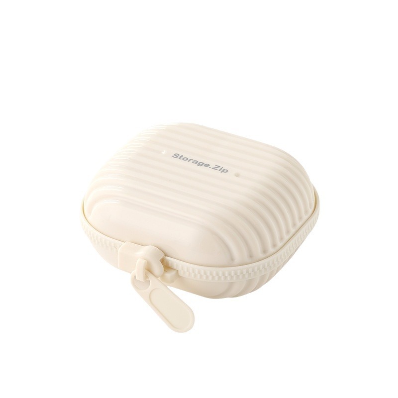 Zipper pill box mini portable sealed partition pill jewelry storage box small pill box three meals a day