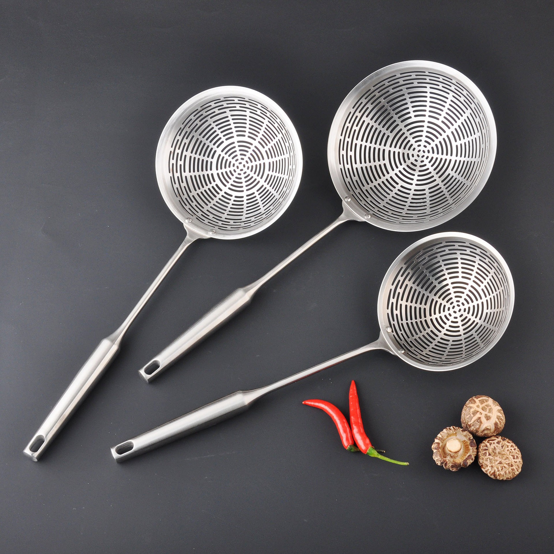 Stainless Steel Skimmer Home Kitchen Dumpling Noodle Large Skimmer Deep-fry Strainer Blanching Filter Colander