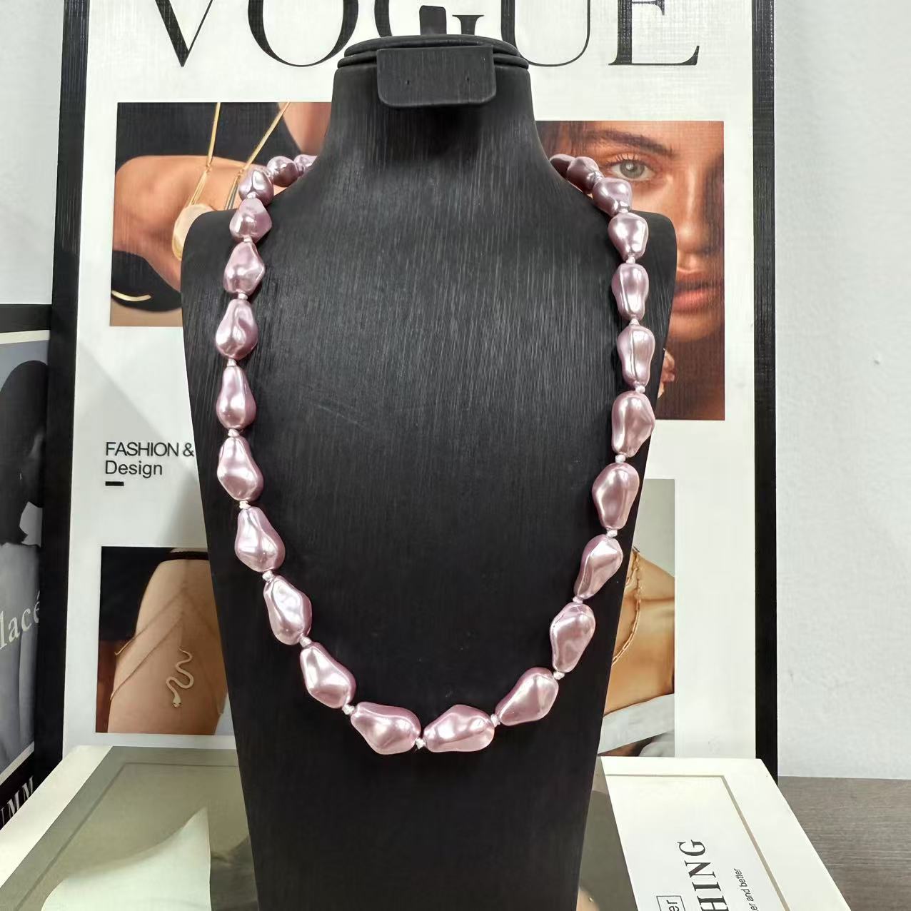 New Style Irregular Baroque Pearl Necklace for Women, Sweater Chain, Clavicle Chain Accessories