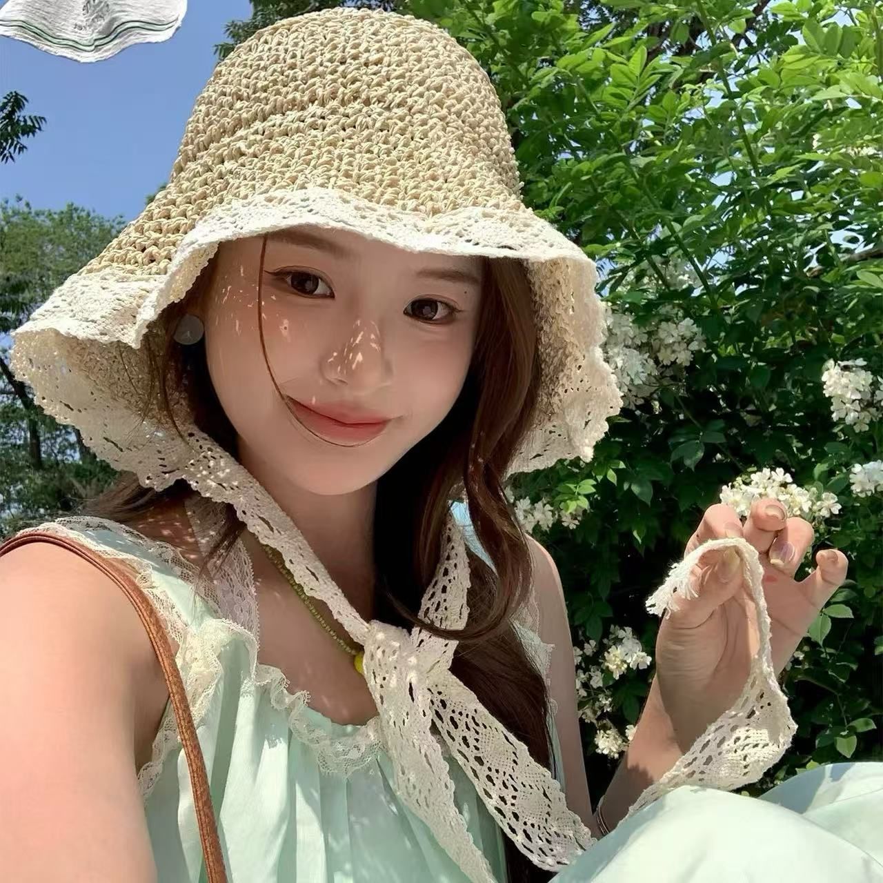 Colorful Beaded Straw Fisherman Hat, Summer Beach Vacation Sun Protection Straw Hat, Foldable Hat
