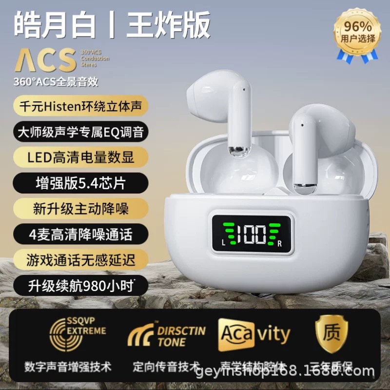 2025 Huaqiangbei Open Ear Noise Cancelling Y3a Bluetooth Headphones Digital Display Ultra-long Battery Life Wireless Bluetooth Headphones