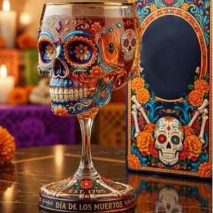 High borosilicate glass skull bottle food grade liquor dispensing bottle bar ornament