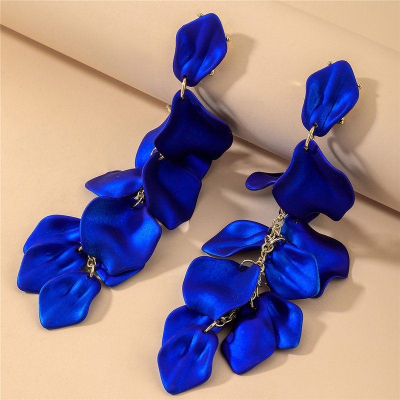 Rose Petal Long Tassel Earrings Elegant Eco-Friendly Earrings for Women