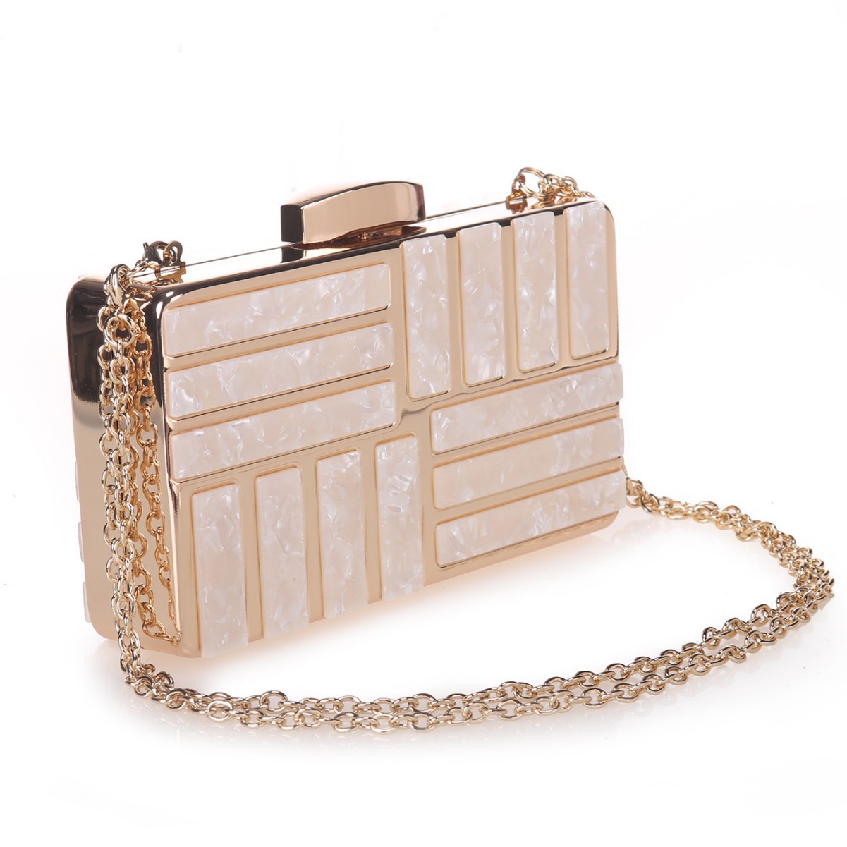 Acrylic evening bag plaid geometric pattern box bag clutch women's evening bag handbag organic glass bag