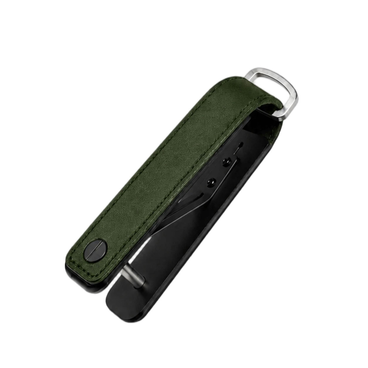 Aluminum Alloy Plus Genuine Leather Keychain Men's Women's Key Hanger Simple Key Organizer