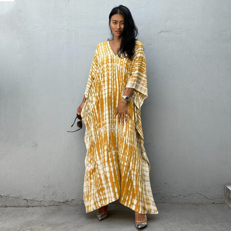 New Ombre Long Dress Beach Cover Up Vacation Long Dress Bikini Outer Swimsuit Cover Up Sun Protection