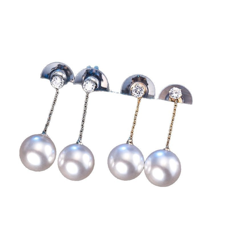 Pearl Zircon Earrings Long Tassel Ear Drops Women Simple Sweet Accessories