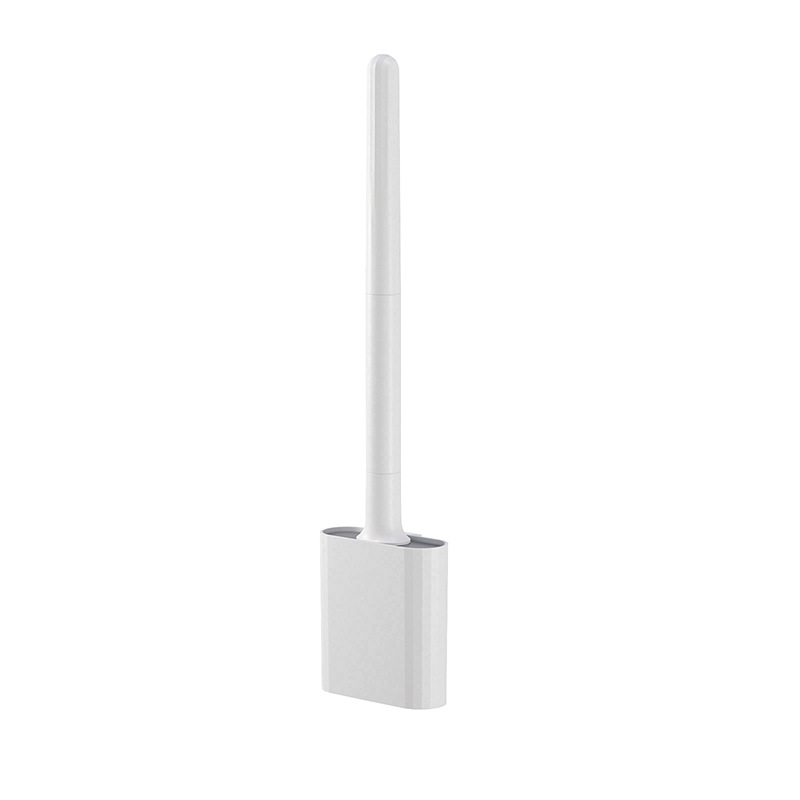 New Soft Rubber Toilet Brush, Household Bathroom Cleaning Brush, Detachable Rod, Wall-Mounted Without Drilling, Toilet Brush Best Seller