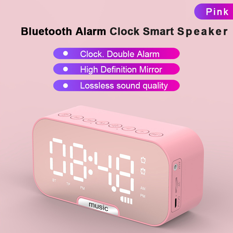 Strictly selected clock speaker Bluetooth speaker gift clock alarm smart speaker heavy bass card small speaker