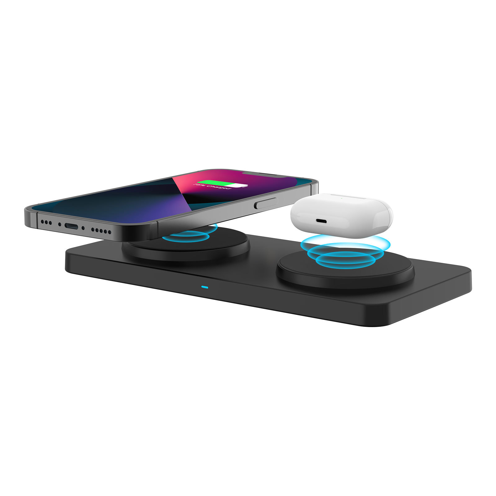 Two-in-one magnetic desktop wireless charger dual 15W dual charging magnetic fast digital display wireless charger