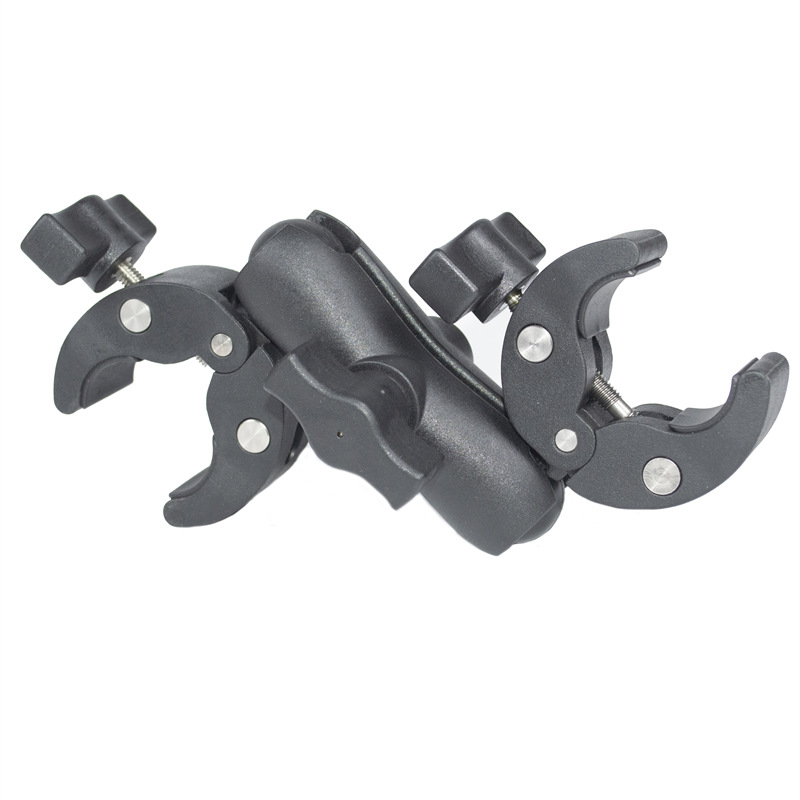 New heavy-duty clamp double head clip selfie stick photography light fixing bracket bicycle motorcycle rain gear bracket