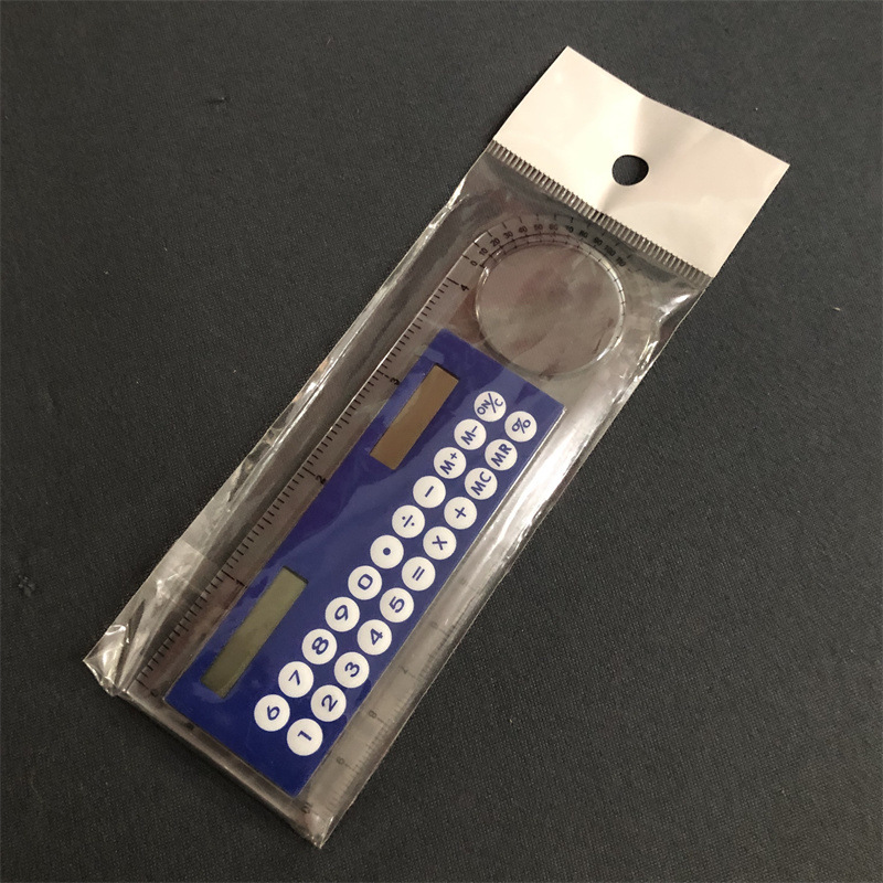 Magnifying Glass Scale Calculator Mini 8-Digit Solar Student Stationery Ultra-Thin Portable Gift Computer