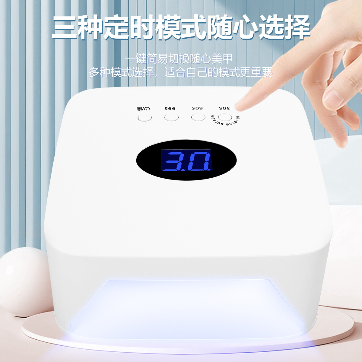 Large Capacity Rechargeable LED UV Lamp Portable Wireless Dual USB Fast Drying Smart Induction Nail Lamp