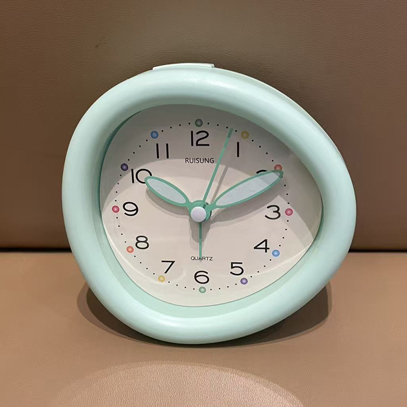 Japanese and Korean Desktop Clock, Tabletop Silent Small Alarm Clock for School and Work