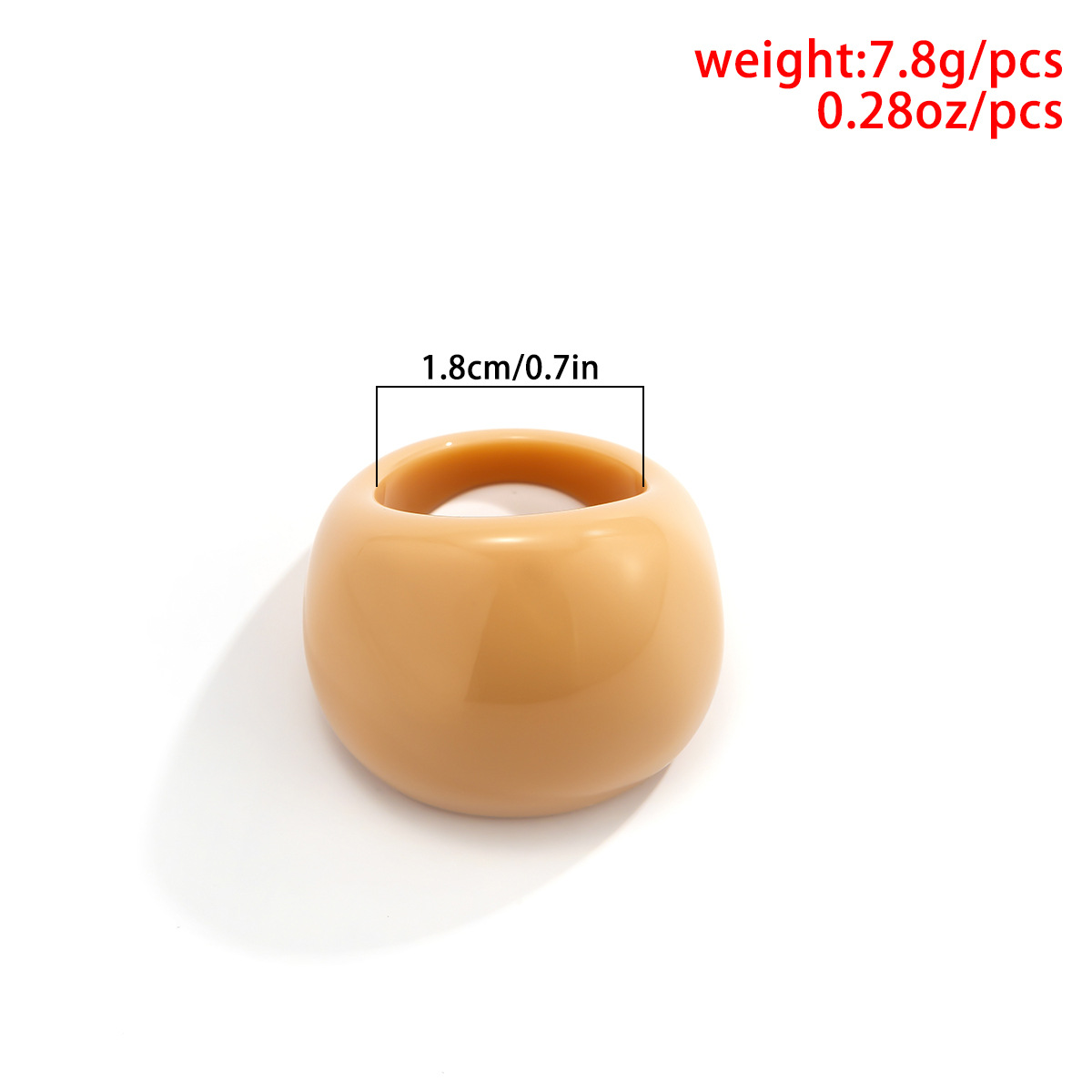 Exaggerated candy color acrylic plain circle ring exaggerated geometric ring hand ornament for women