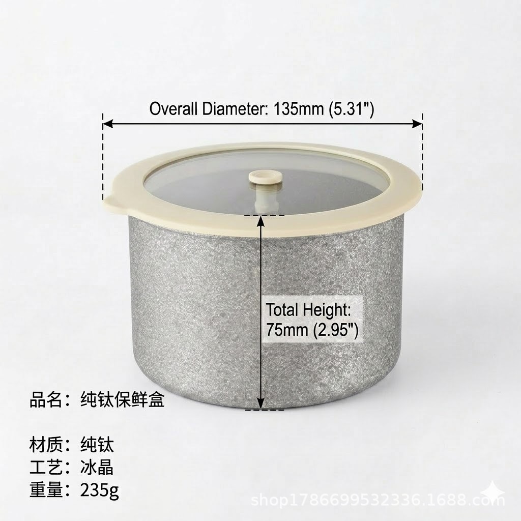 New office worker lunch box lightweight antibacterial anti-mold titanium lunch box outdoor portable pure titanium crystal fresh-keeping box