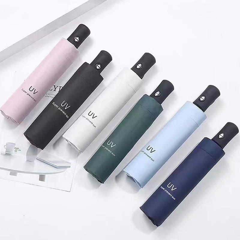 UV Sun and Rain Umbrella, Summer Sunscreen Anti-UV Sunshade Umbrella, Folding Two-Use Printed Advertising Umbrella