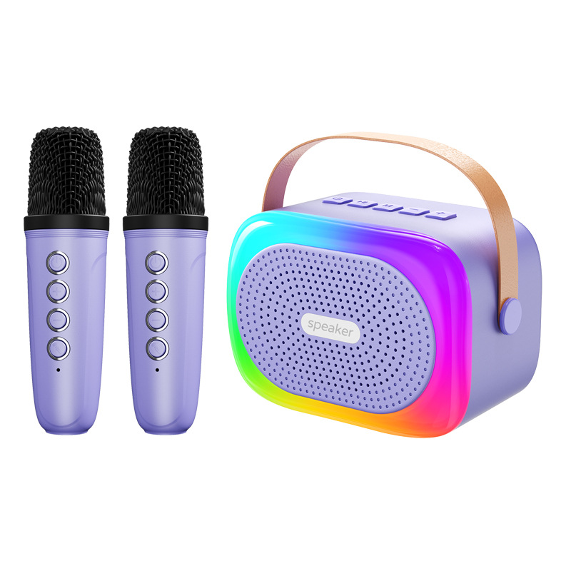 Wireless Bluetooth Small Speaker with Microphone All-in-One Home Portable Outdoor Singing Low Bass Small Steel Cannon
