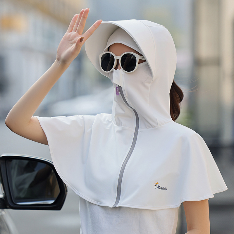 Summer learning to drive riding electric bike sun protection shawl face mask women full face sun protection neck UV protection