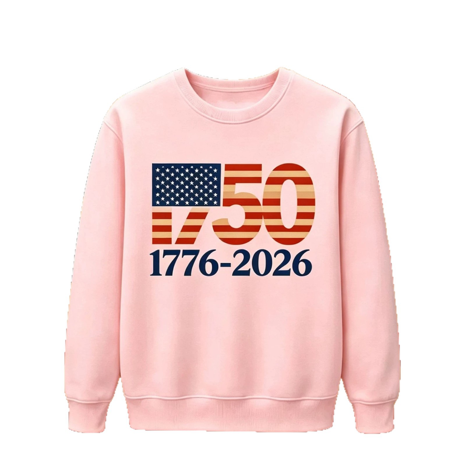 USA Digital American Flag Hoodie Independence Day No Hood Round Neck Fleece Hoodie