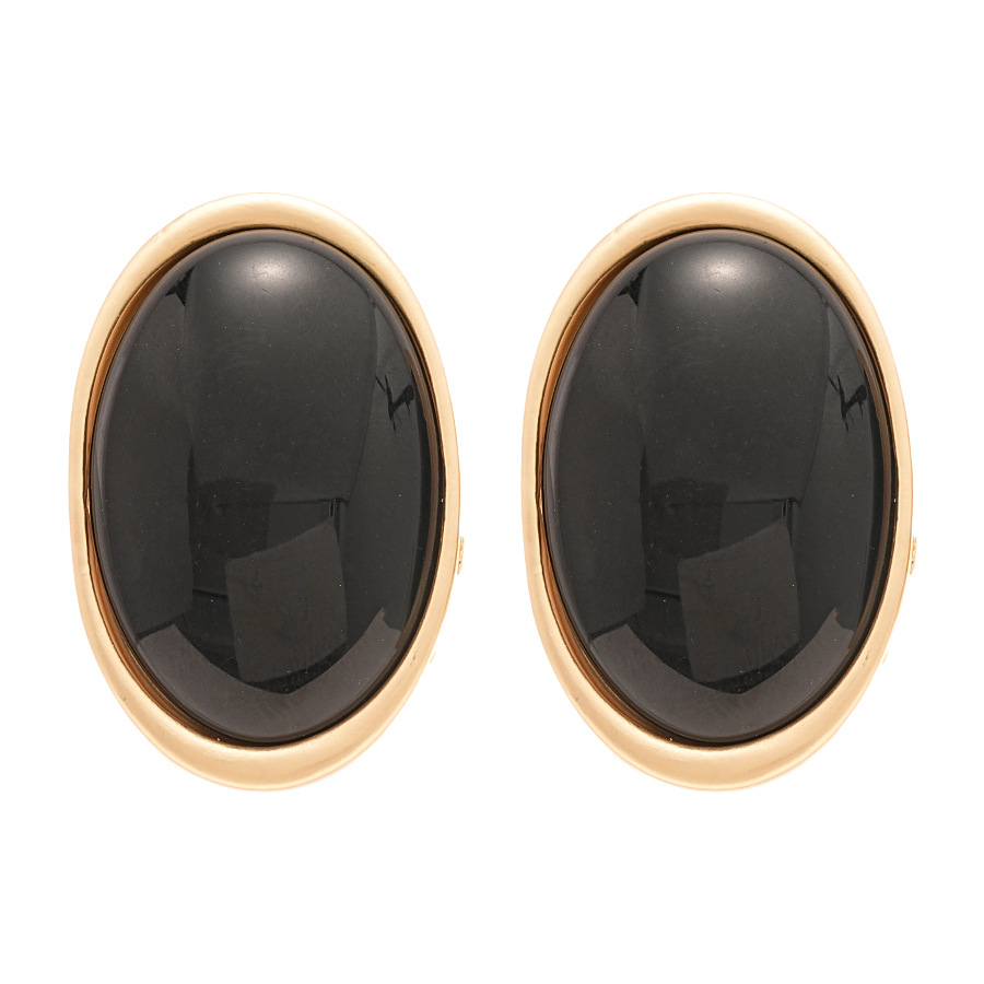 Simple Resin Oval Geometric Silver Needle Earrings Exaggerated Earrings for Women