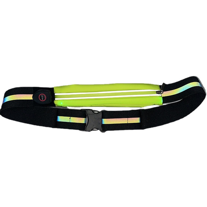 Outdoor Running Sports LED Light Waist Bag Running Waist Bag Men Women Phone Bag Portable USB Light Bag