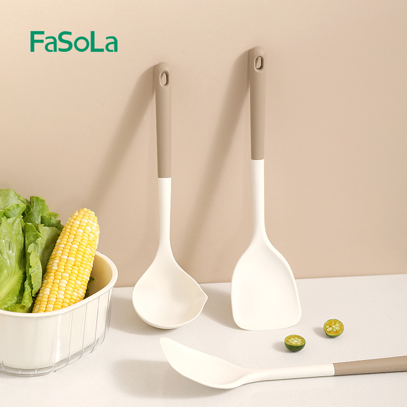 FaSoLa household spoon, soup spoon, spatula, non-stick pan special spatula, high temperature resistant silicone spatula