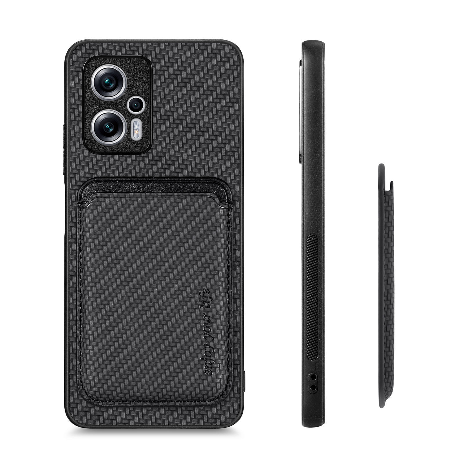 For Redmi Note 14 back sticker Magsafe magnetic card case 14C phone case Xiaomi 14T Pro protective leather case