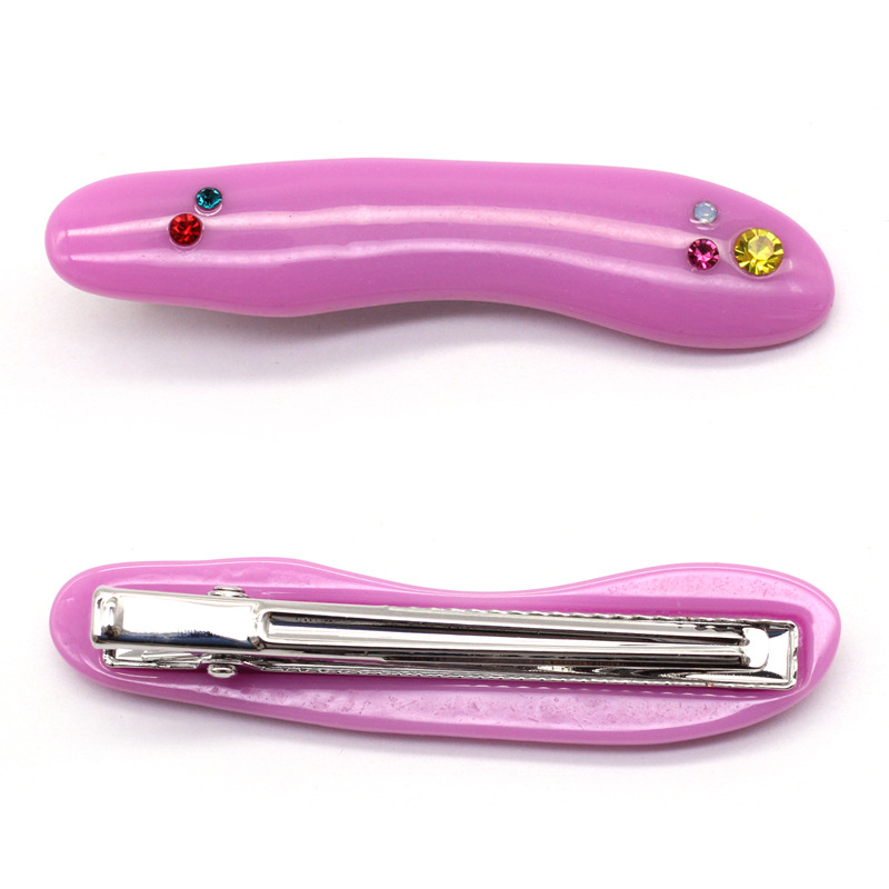 Kenjie original summer candy-colored resin rhinestone hair clip for women, exclusively supplied colorful hair accessory