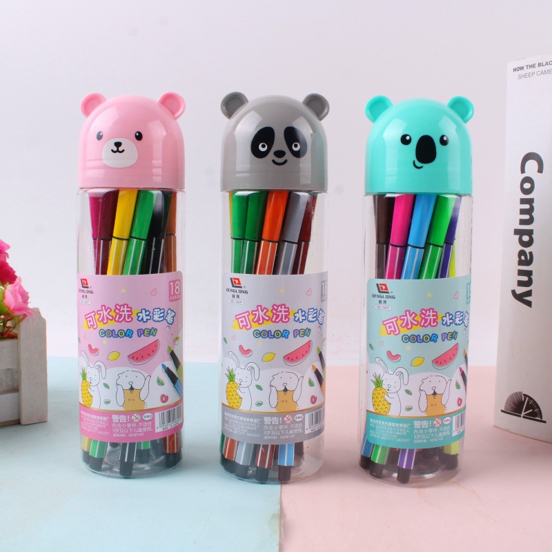 5ZW Kindergarten Large Capacity Durable Washable Watercolor Pen Student Full Set Drawing Pen Set Cartoon Children