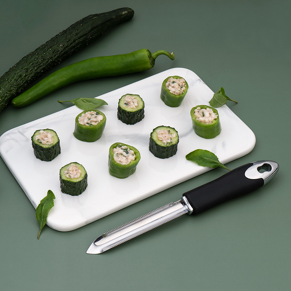 430 Stainless Steel Pointed Pepper Corer Core Removal Tool Quick Pepper Seed Remover Corer Kitchen