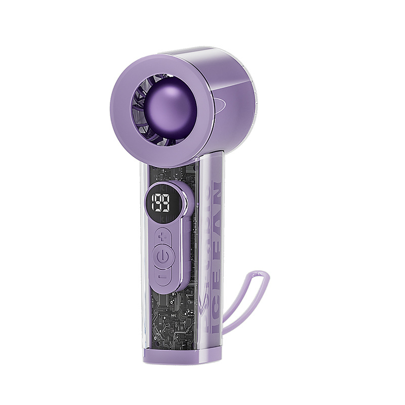 New Digital Display Handheld Ice Fan 199 Speed Levels Stepless Speed Control Cooling Digital Fan Turbo Handheld Fan