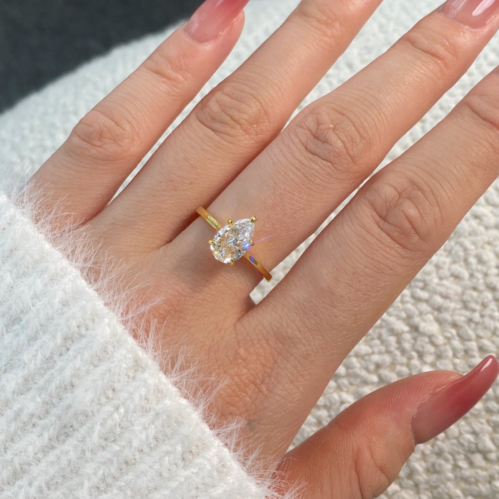 Jewelry S925 sterling silver ring women gold oval heart marquise zircon ring wholesale