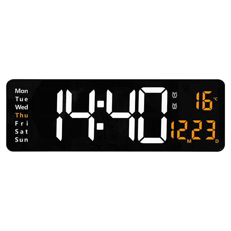 16 Inch Large Screen Function Display Clock Nordic Digital Clock Simple Living Room Wall Clock LED Wall Clock 6626