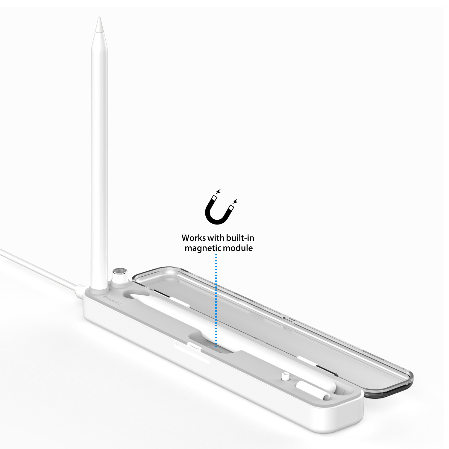 P1 2-in-1 Portable Wireless Charger for Apple Pencil 1st Gen Digital Pen Case Power Bank Magnetic