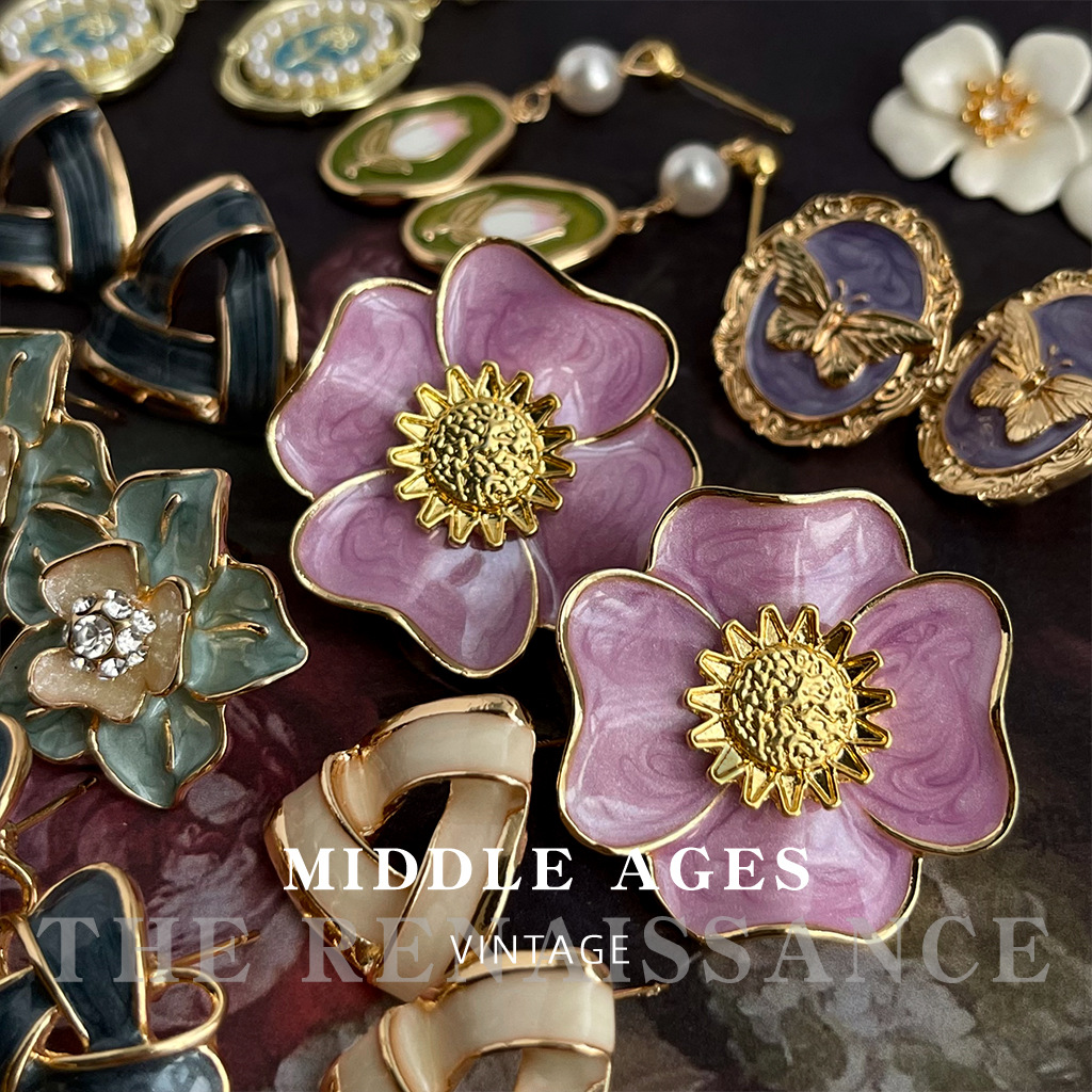 Vintage Retro Enamel Drop Butterfly Earring Collection Oil Painting Style Earrings Ear Accessories