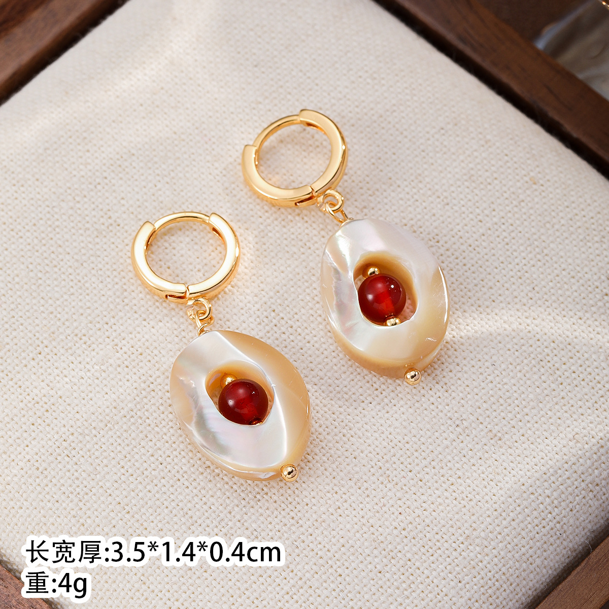 Jewelry Set Abalone Shell Autumn Winter Earring Necklace Set Milad Style Women's Jewelry Set Vintage Jewelry